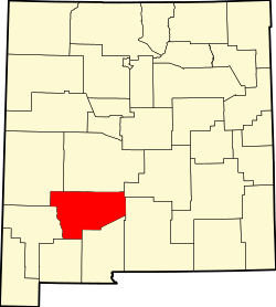 Map of New Mexico highlighting Sierra County